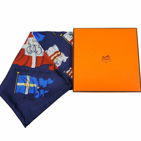 HERMES Authentic Blue Scarf - Picture 10 of 10